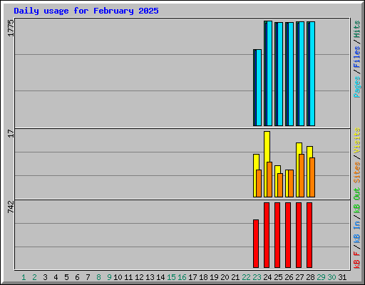 Daily usage for February 2025