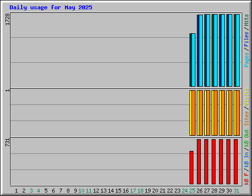 Daily usage for May 2025
