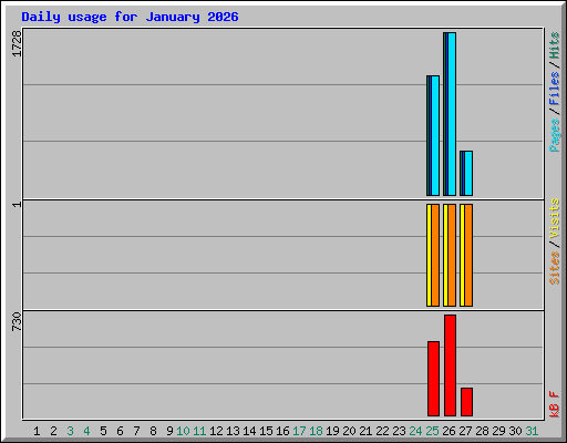 Daily usage for January 2026