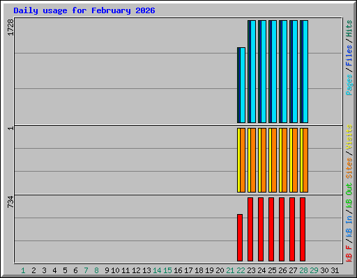 Daily usage for February 2026