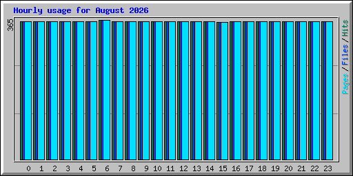Hourly usage for August 2026